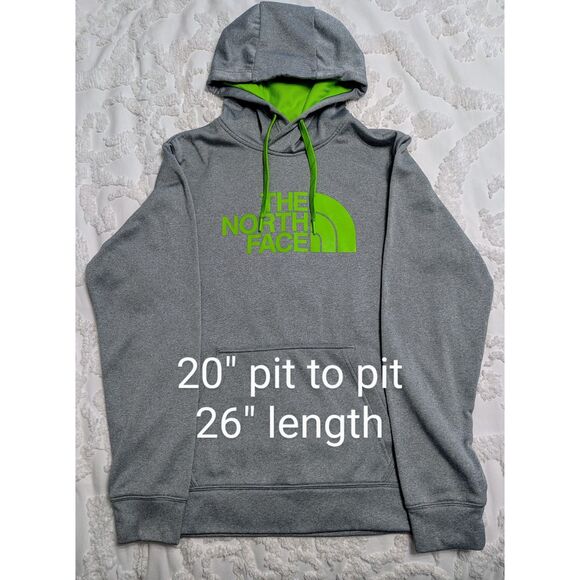 🟢 North Face Men’s Half Dome Hoodie Gray w/ Green Logo Size S – Pullover Fleece - Picture 7 of 7